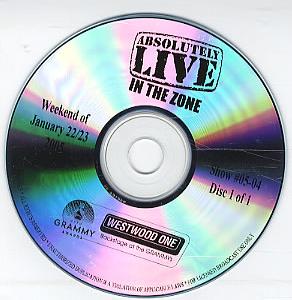 U.S. Westwood One radio promo CDR 'Absolutely Live In The Zone' (CDR)